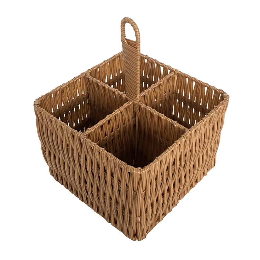 Imagem ilustrativa para Porta talheres em fibra sintética L15xP15xA20cm cor marrom