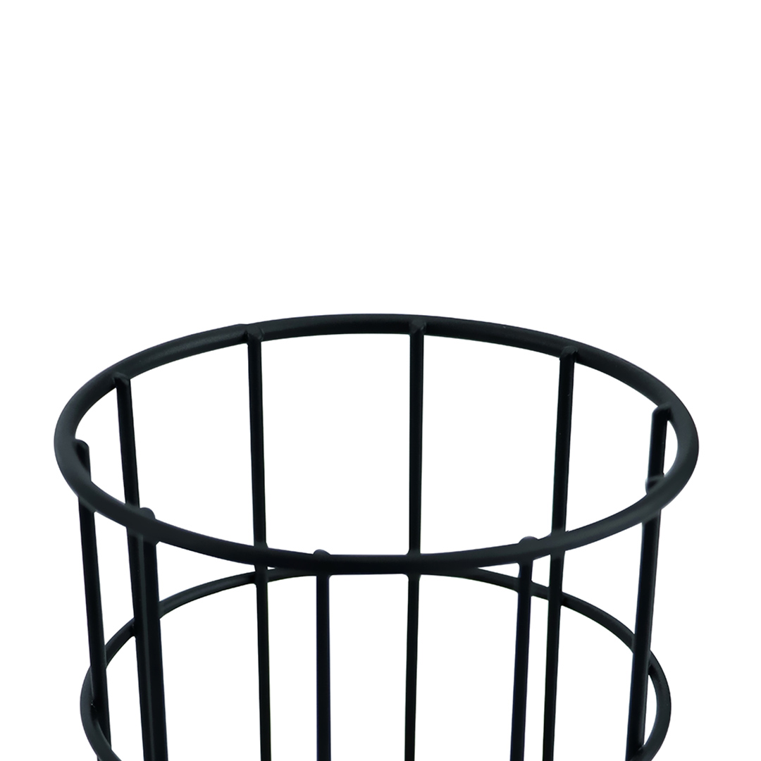 Fotografia para o produto Porta talheres em metal com base de madeira Ø11,2xA17cm