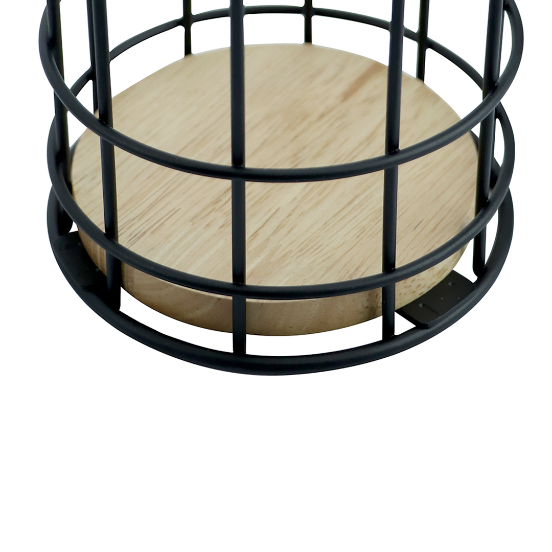 Fotografia para o produto Porta talheres em metal com base de madeira Ø11,2xA17cm