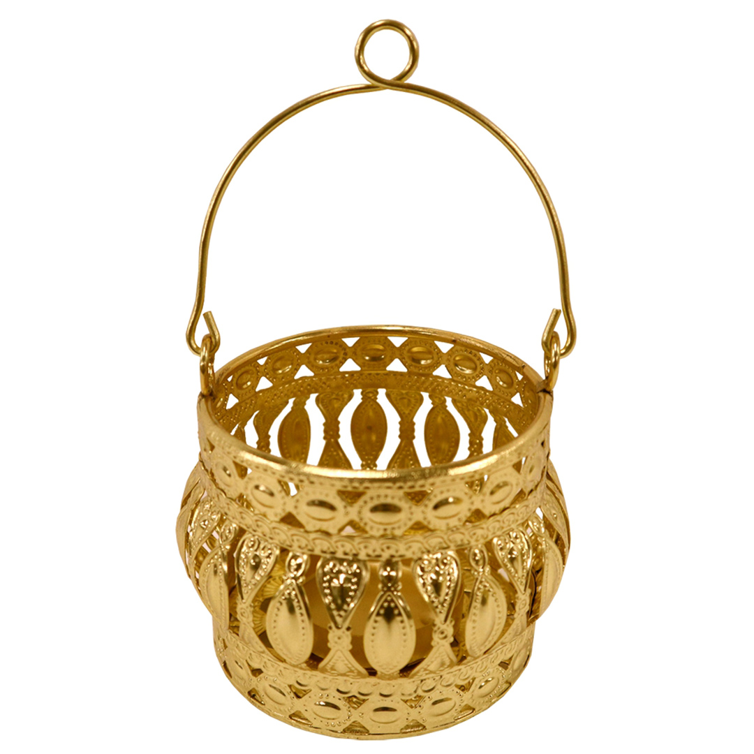 Imagem ilustrativa para Porta vela em ferro Ø10,5xA9,5cm cor dourada