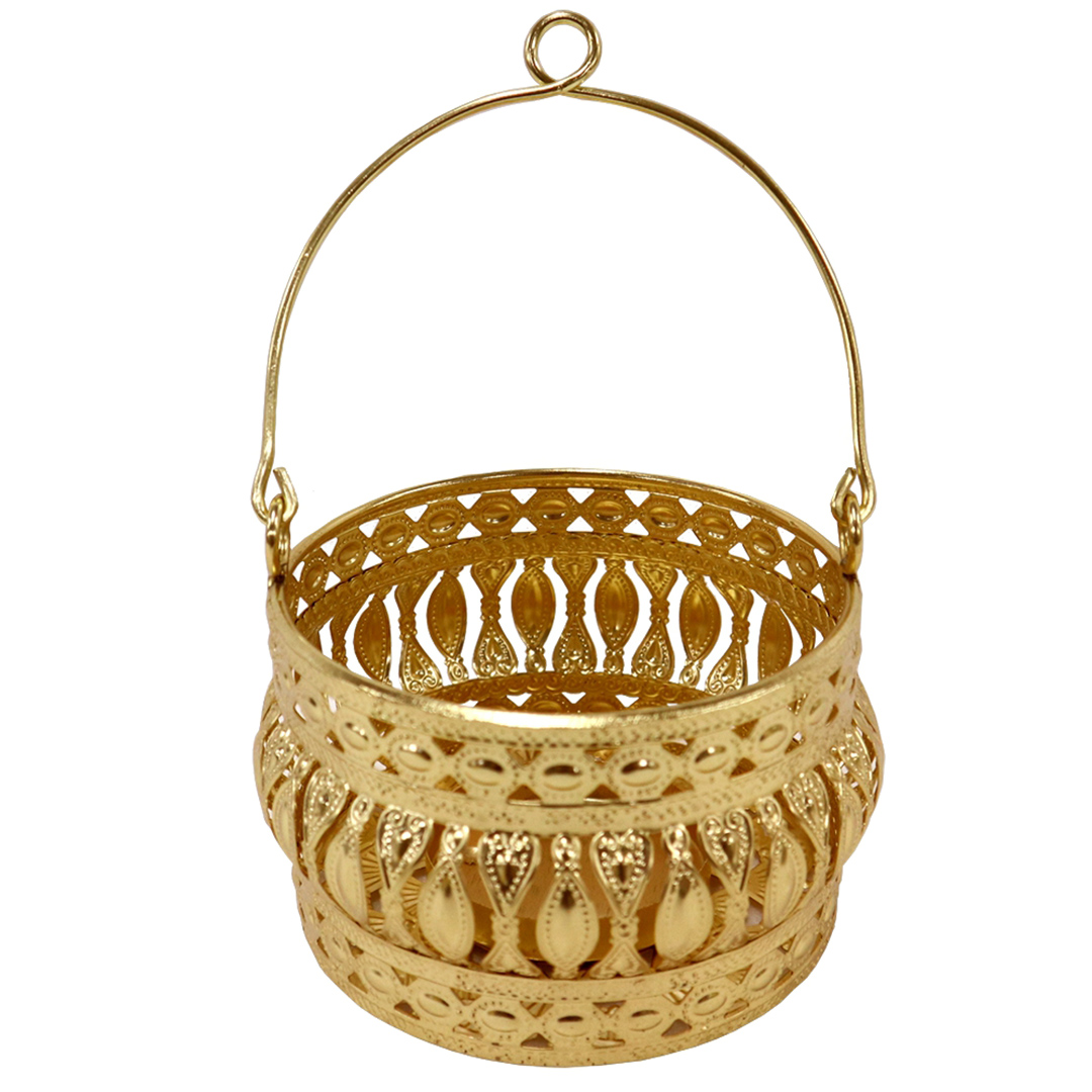 Imagem ilustrativa para Porta vela em ferro Ø14xA10cm cor dourada