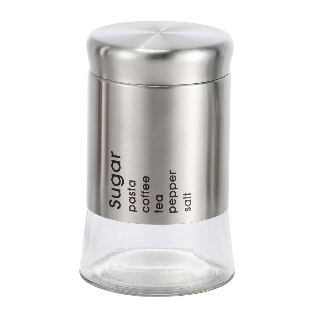 Fotografia para o produto Pote Cylinder para acucar redondo em aco inox 600ml D9,5xA10,5cm