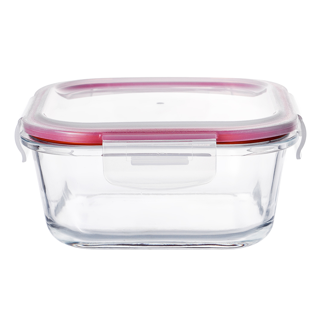 Imagem ilustrativa para Pote hermético quadrado em vidro borossilicato com tampa 320ml L12xP12xA5,8cm