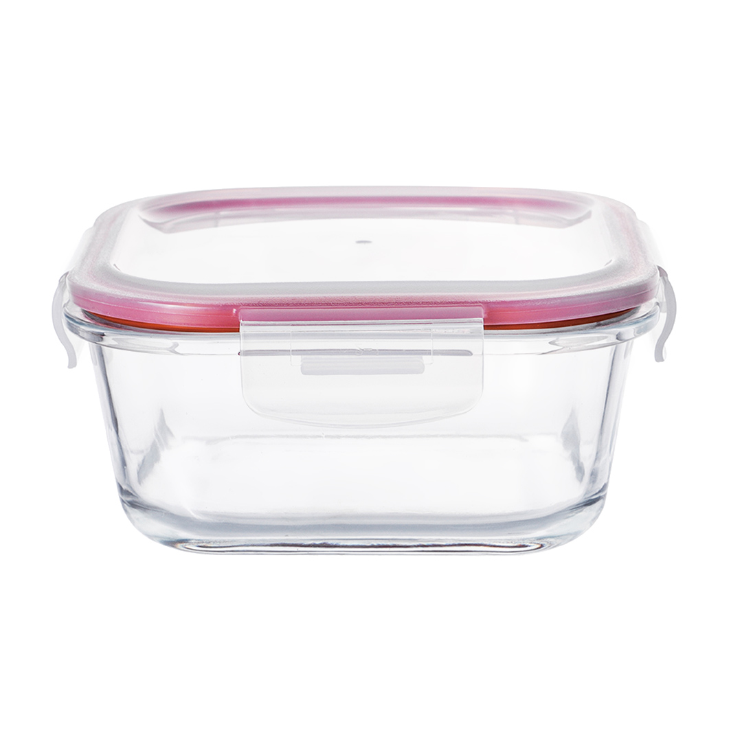 Imagem ilustrativa para Pote hermético quadrado em vidro borossilicato com tampa 520ml L13,7xP13,7xA6,9cm