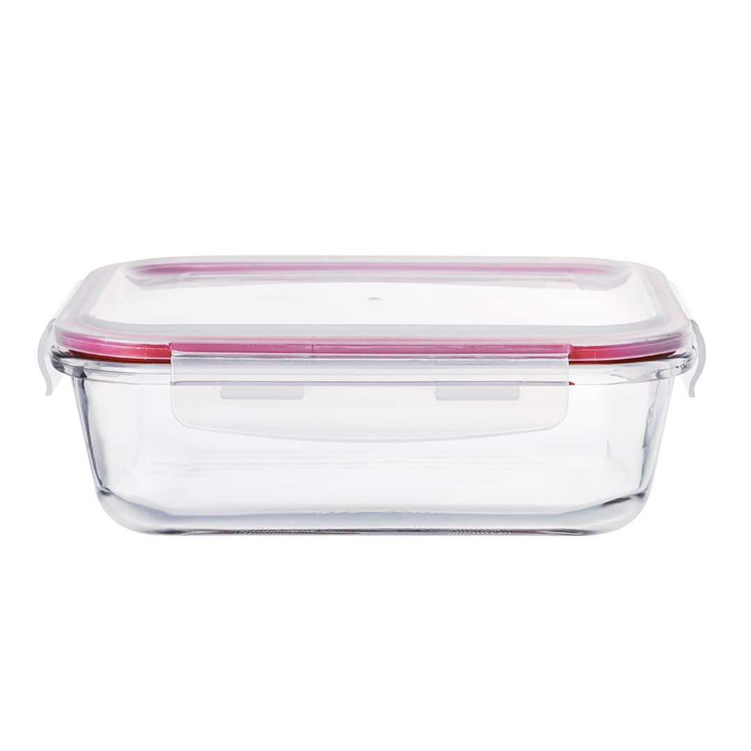 Imagem ilustrativa para Pote hermético retangular em vidro borossilicato com tampa 370ml L15,5xP11,5xA5,8cm