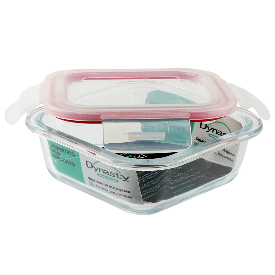 Fotografia para o produto Pote hermético retangular em vidro borossilicato com tampa 640ml L17xP12,5xA5cm