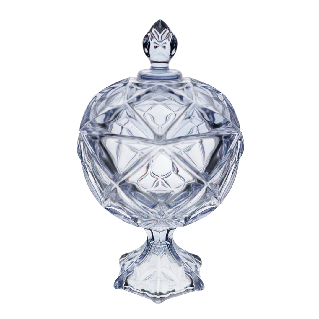 Fotografia para o produto Potiche com pé em cristal ecológico Ø17xA27cm Fotografia para o produto Potiche com pé em cristal ecológico Ø17xA27cm