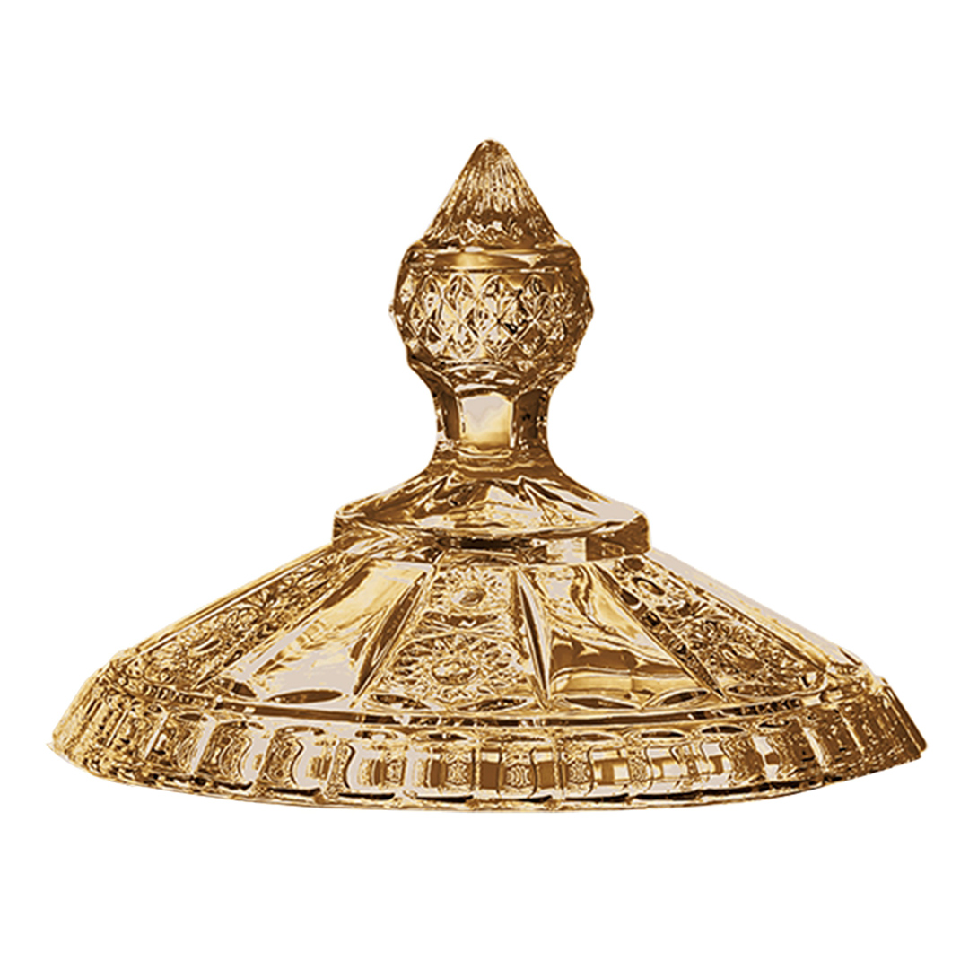 Fotografia para o produto Potiche com pé em cristal Ø15,5xA23,8cm cor âmbar