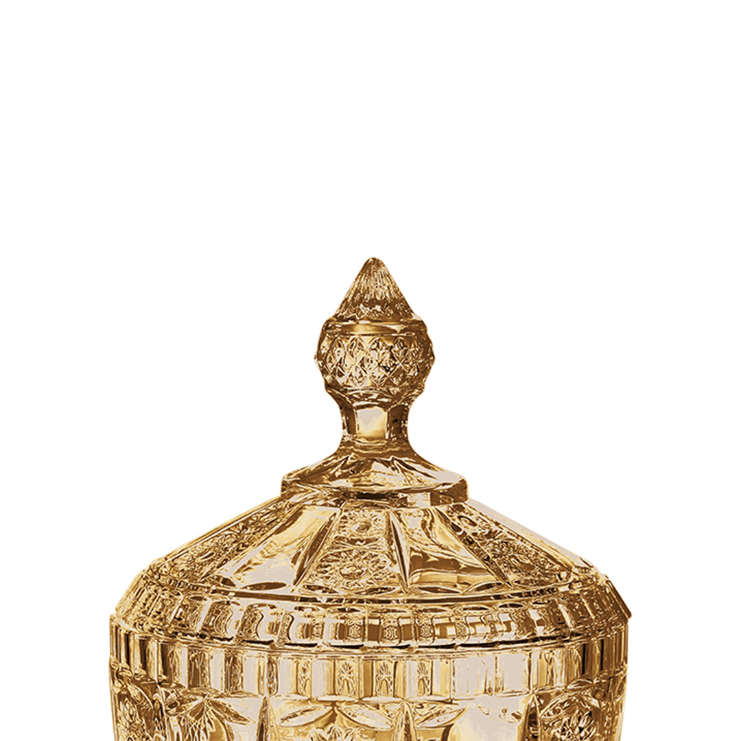 Fotografia para o produto Potiche com pé em cristal Ø15,5xA28cm cor âmbar