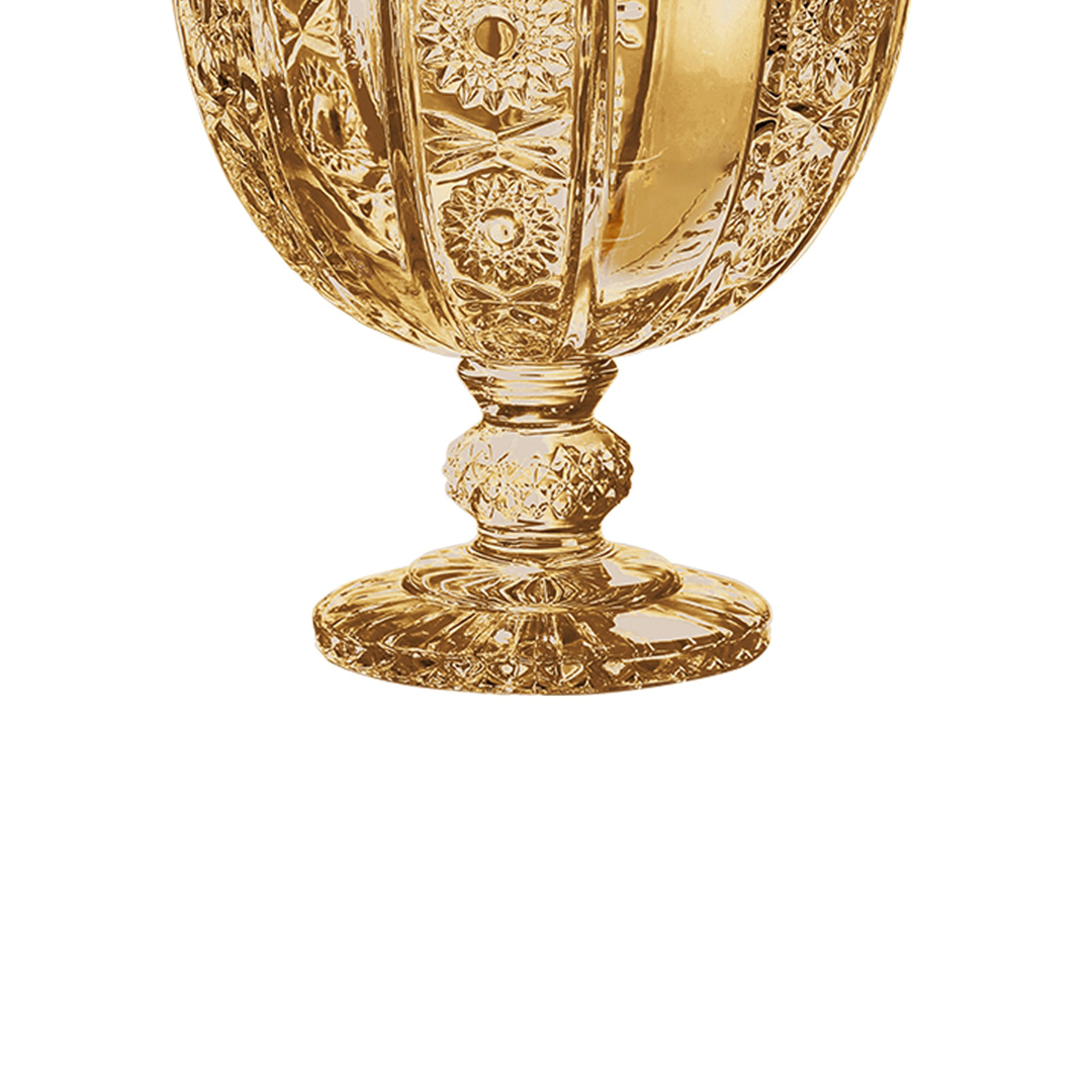 Fotografia para o produto Potiche com pé em cristal Ø15,5xA28cm cor âmbar