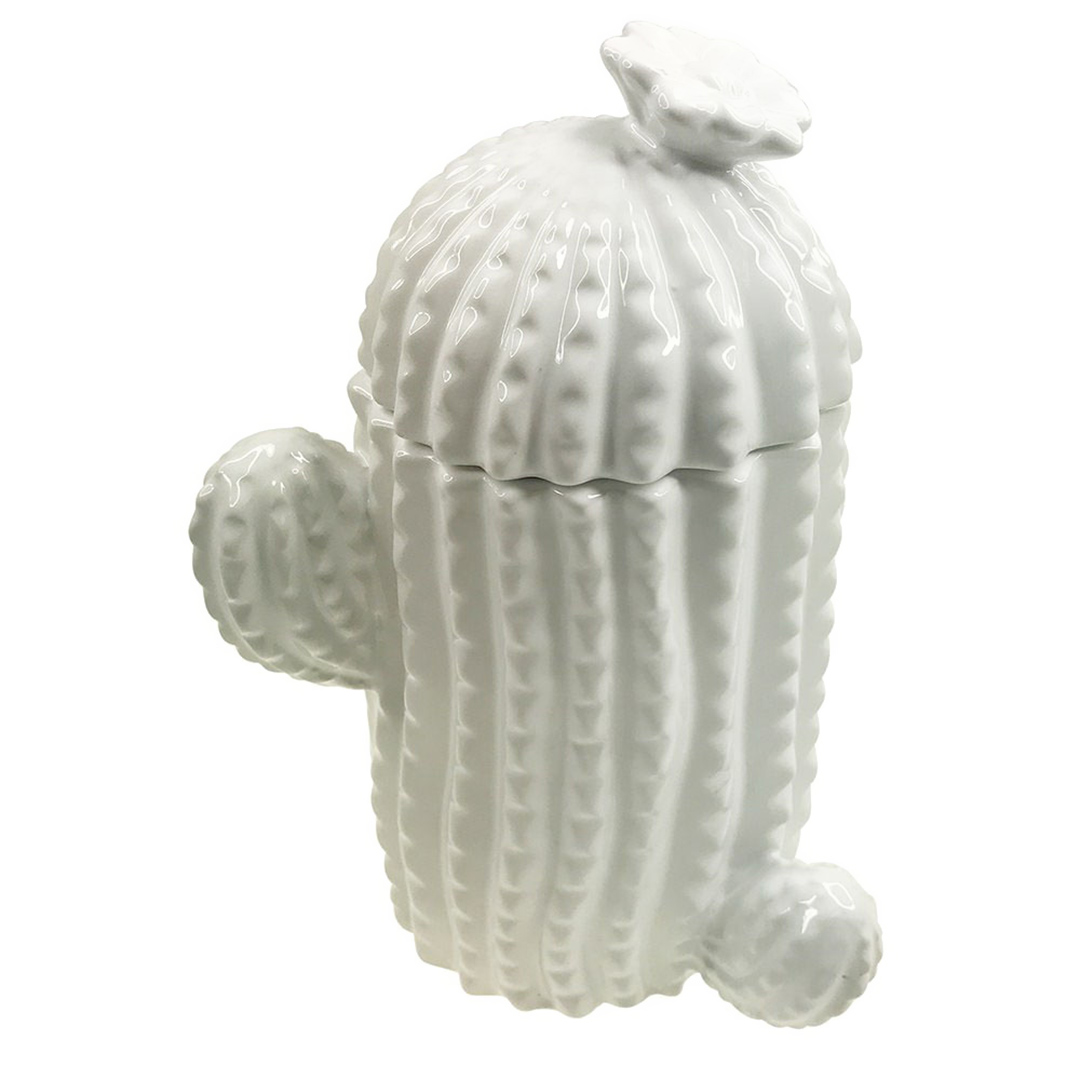 Fotografia para o produto Potiche decorativo em cerâmica cactus L13,5xP10,5xA18,5cm cor branca