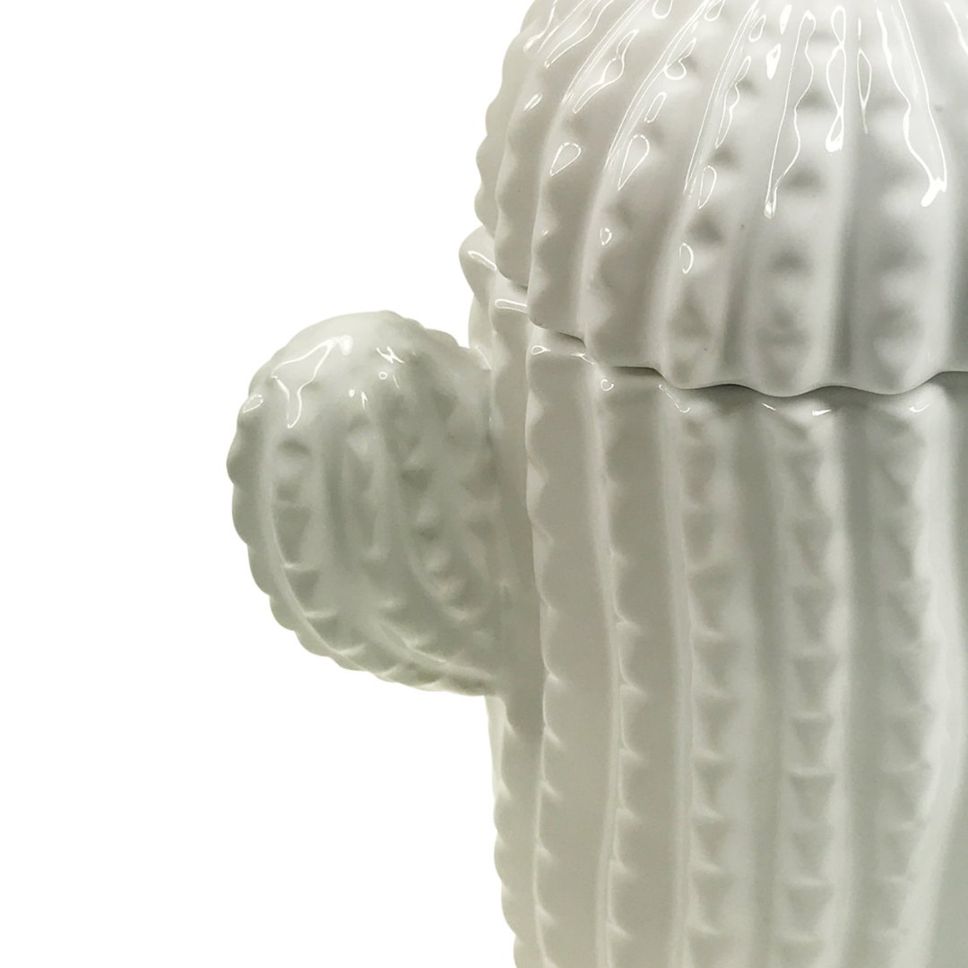 Fotografia para o produto Potiche decorativo em cerâmica cactus L13,5xP10,5xA18,5cm cor branca