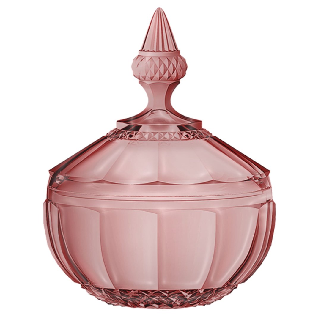 Imagem ilustrativa para Potiche em cristal Ø12xA16,7cm cor rosa