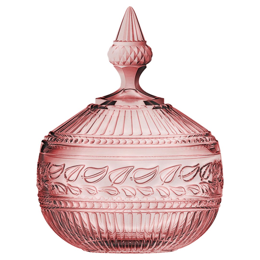Imagem ilustrativa para Potiche em cristal Ø12xA16,7cm cor rosa