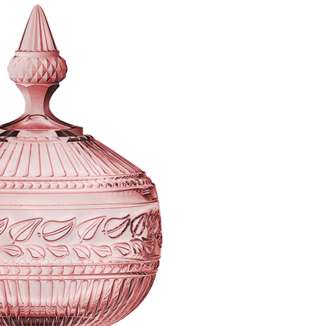 Fotografia para o produto Potiche em cristal Ø12xA16,7cm cor rosa