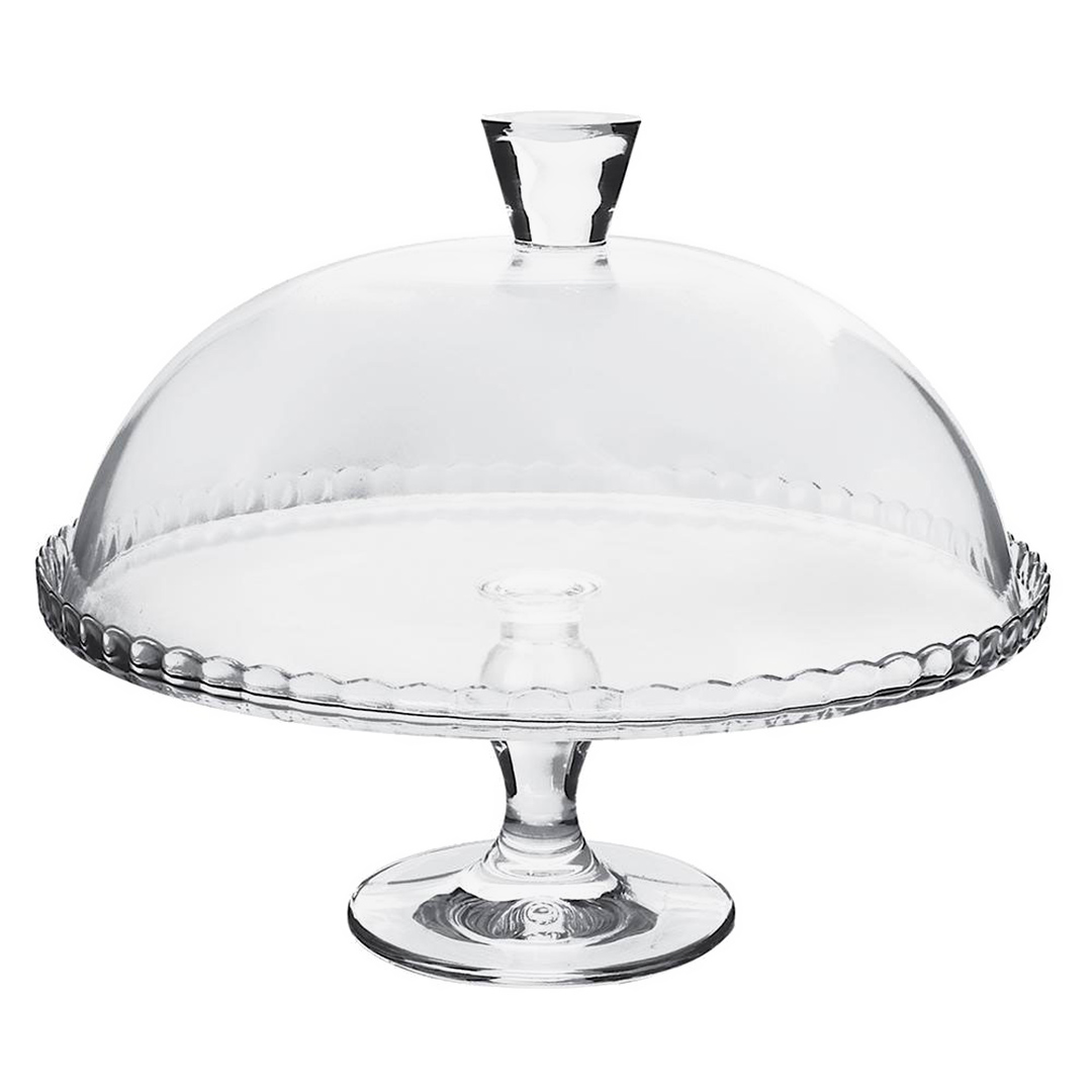 Fotografia para o produto Prato para bolo com pé e tampa em vidro Ø32x26cm