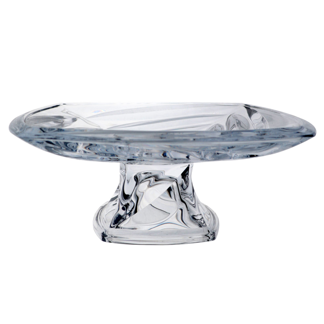 Imagem ilustrativa para Prato para bolo em cristal ecológico com pé L39,6xP39,6xA11,3cm