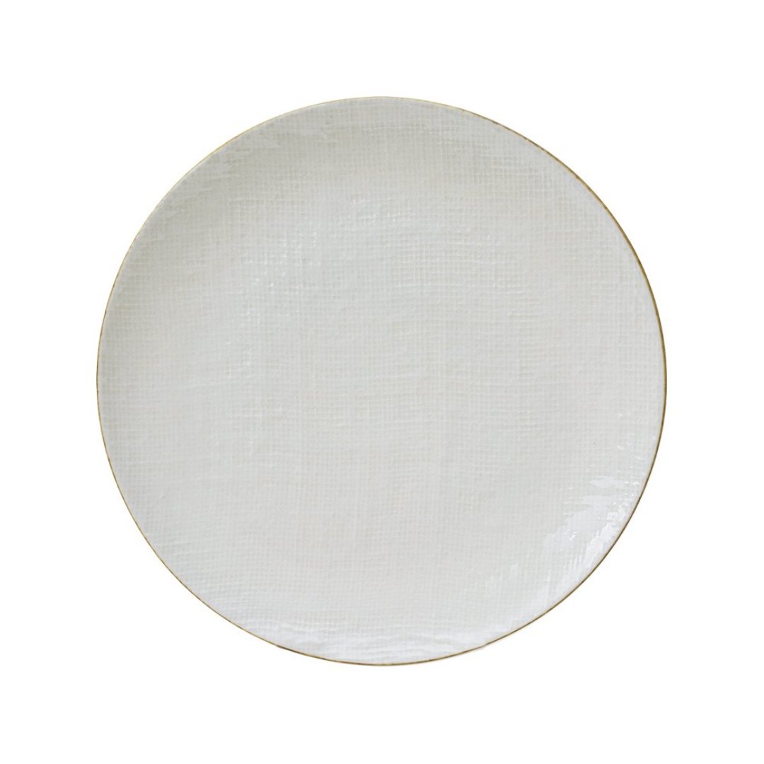 Fotografia para o produto Prato Tissu para sobremesa em cerâmica Ø22cm cor off white