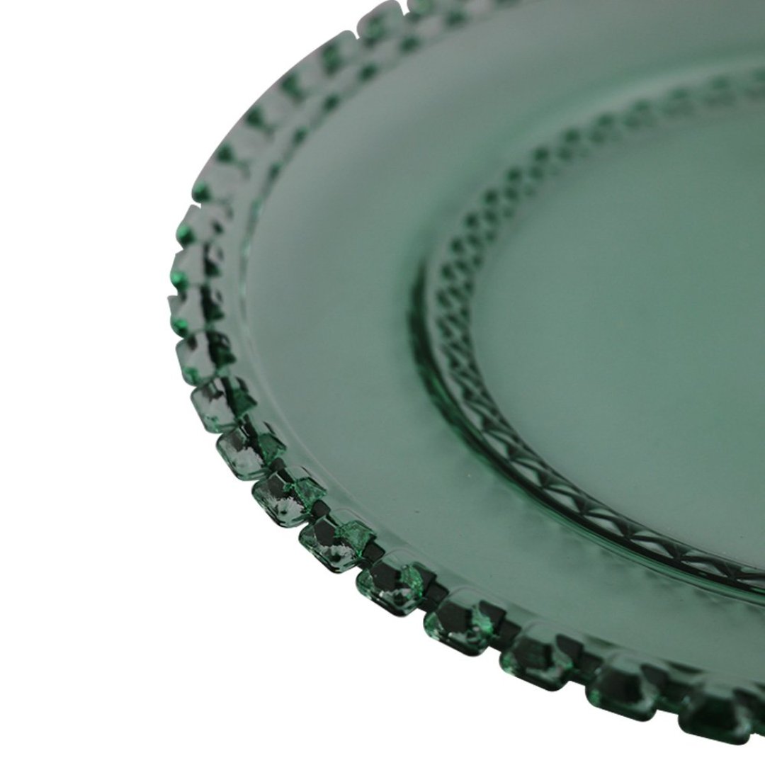 Fotografia para o produto Prato raso em cristal Ø27cm cor verde