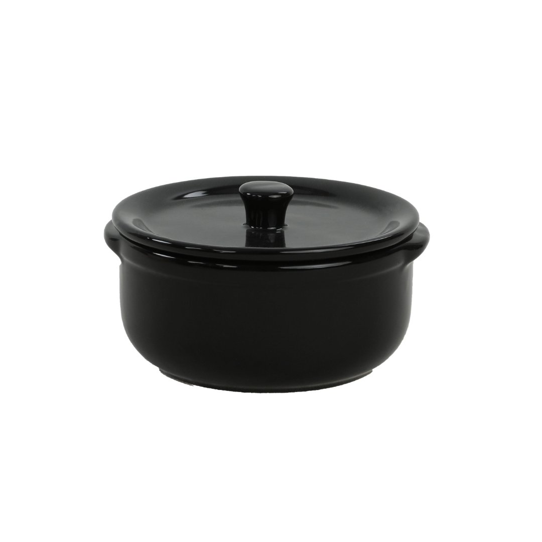 Imagem ilustrativa para Ramequim em cerâmica com tampa 600ml Ø14xA8cm cor preta
