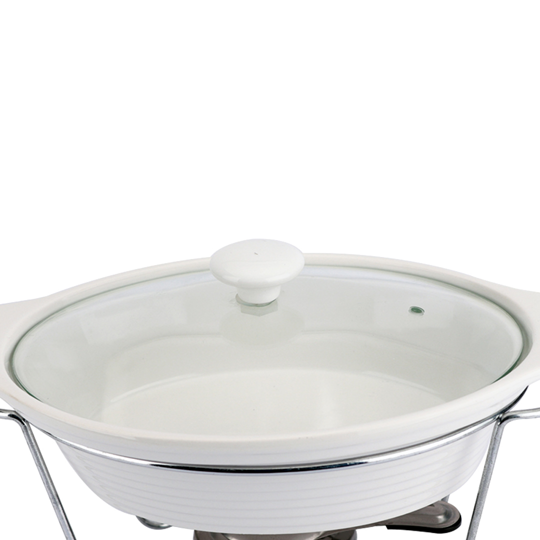 Fotografia para o produto Rechaud oval em porcelana com queimador L35xP21,5xA21,5cm