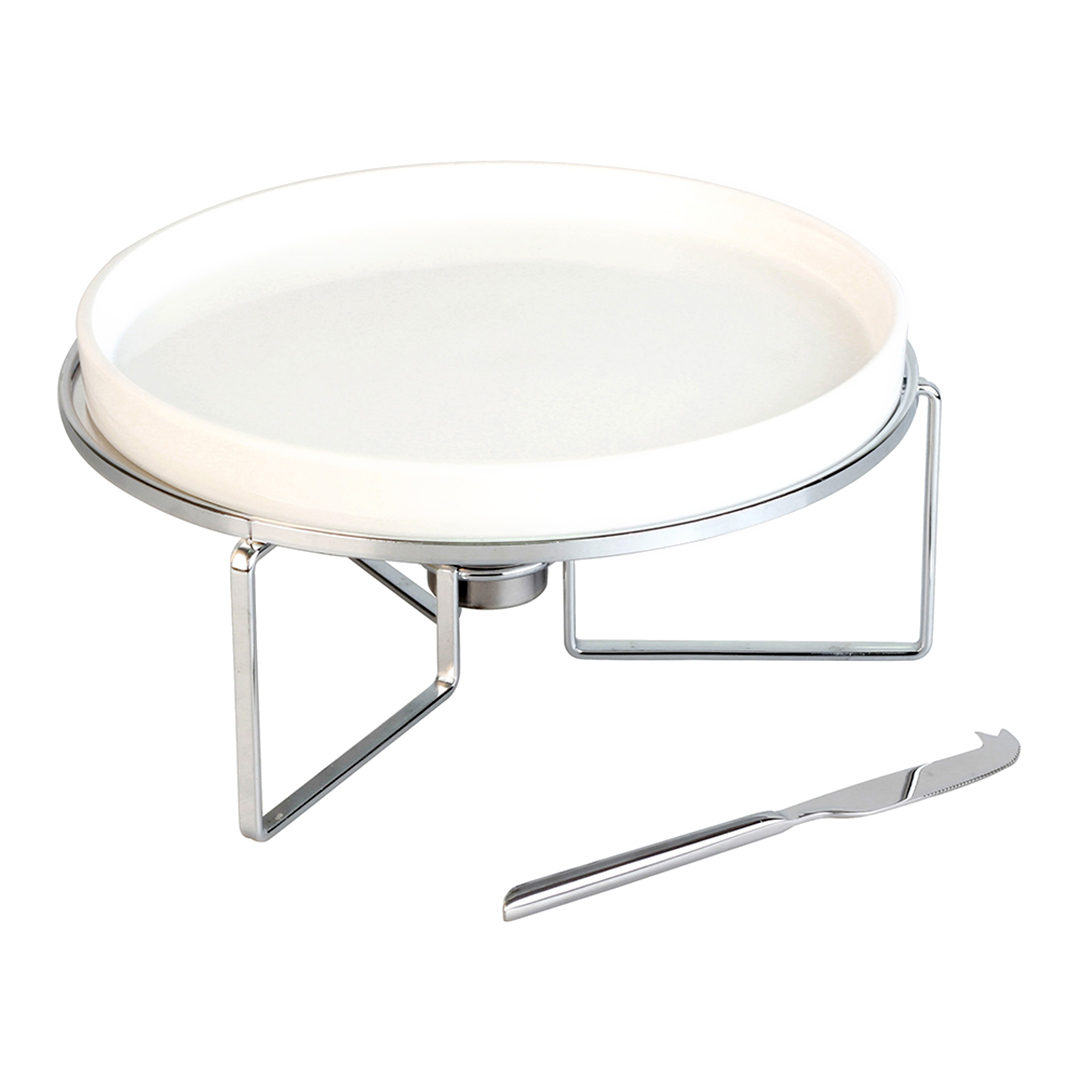 Imagem ilustrativa para Rechaud para queijo brie em cerâmica com faca em aço inox Ø29xA11,8cm