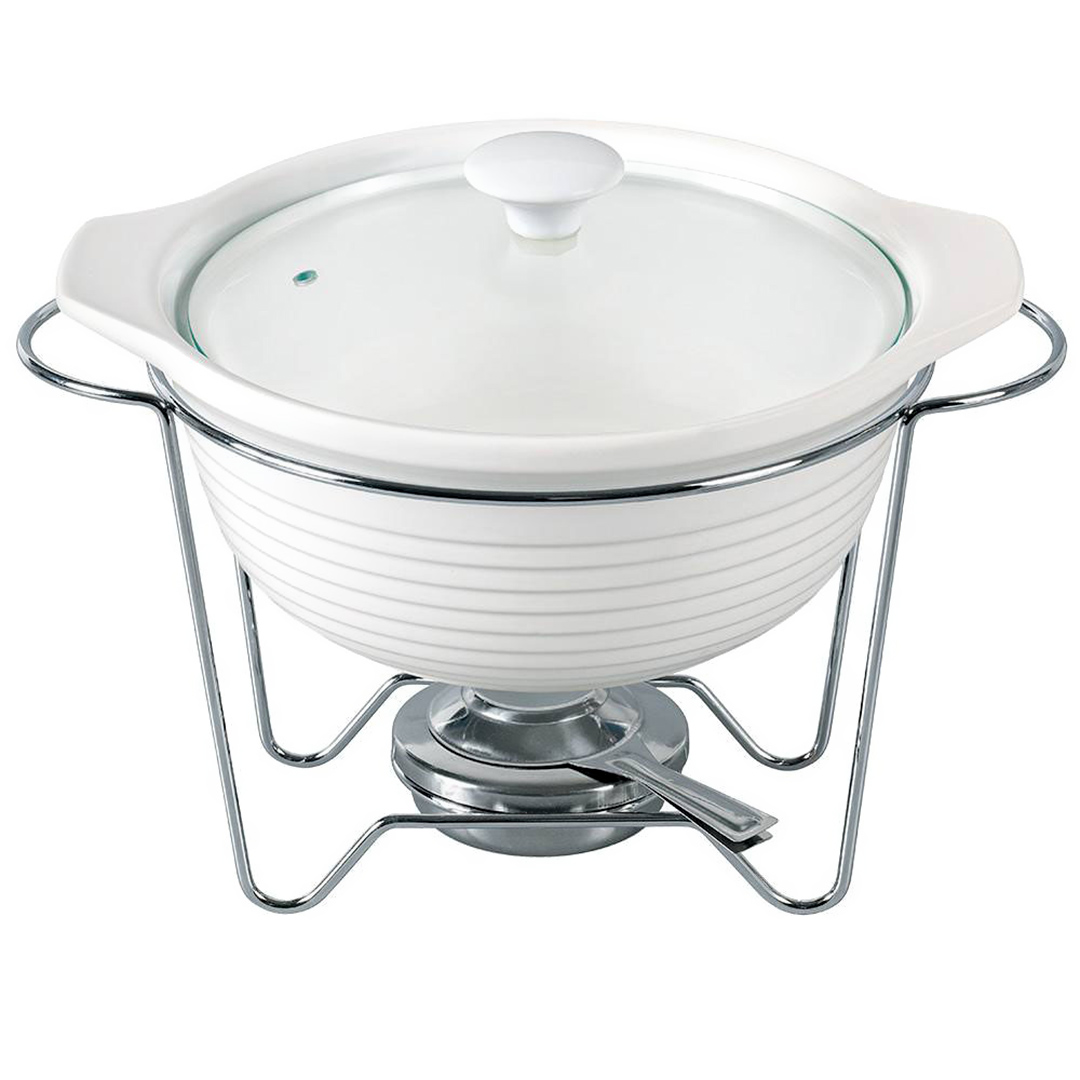 Imagem ilustrativa para Rechaud redondo em porcelana com queimador 2,3L L33xP25,5xA25cm