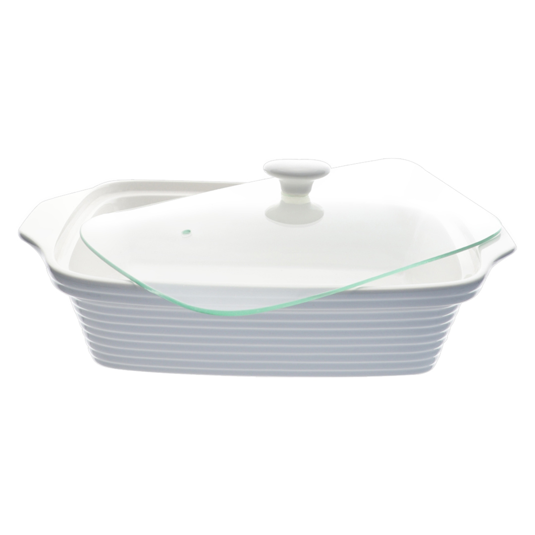 Fotografia para o produto Rechaud retangular em porcelana com queimador L33,5xP26xA23,5cm