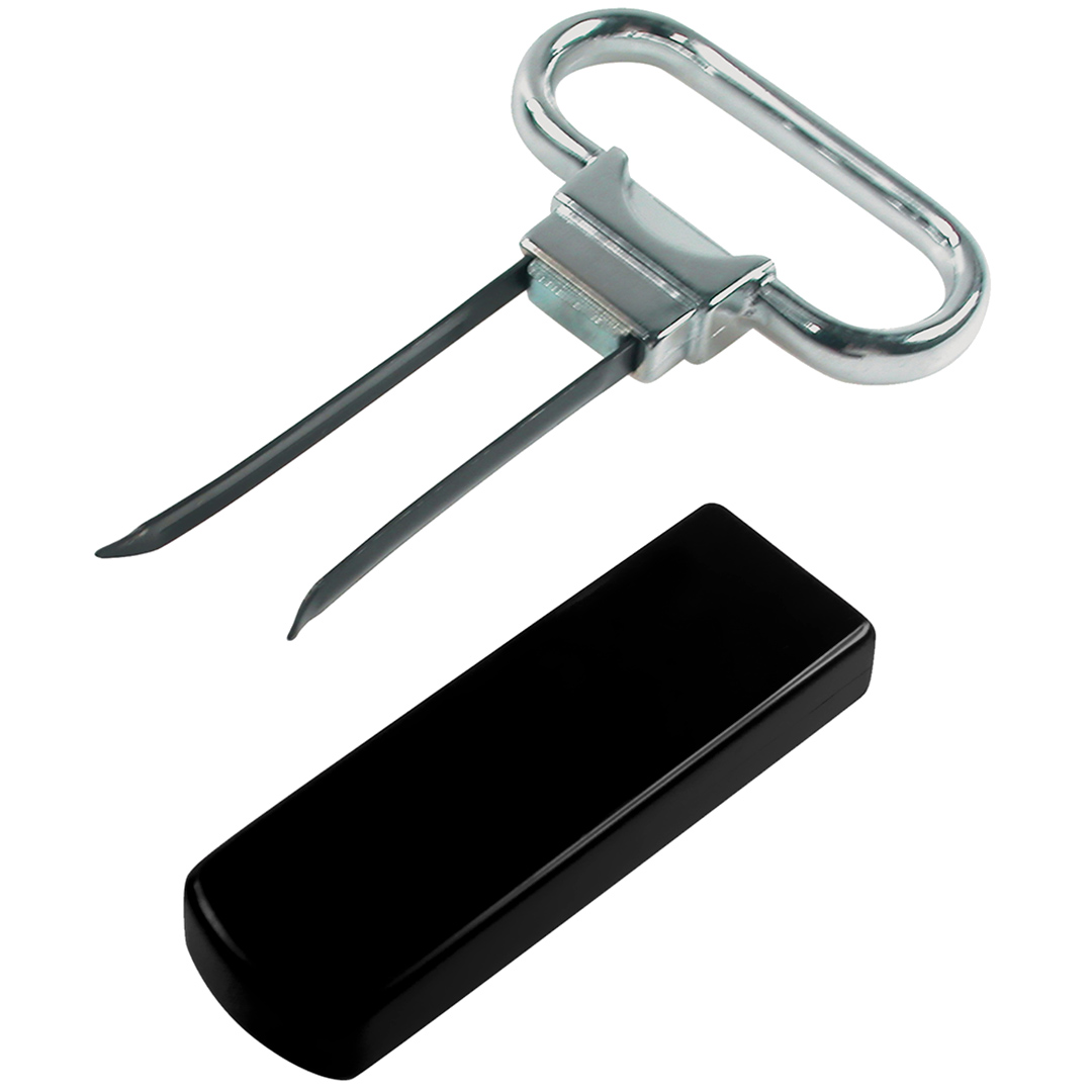 Imagem ilustrativa para Saca-rolhas bilame em aço inox e plastico L6xP1,5xA11,5cm