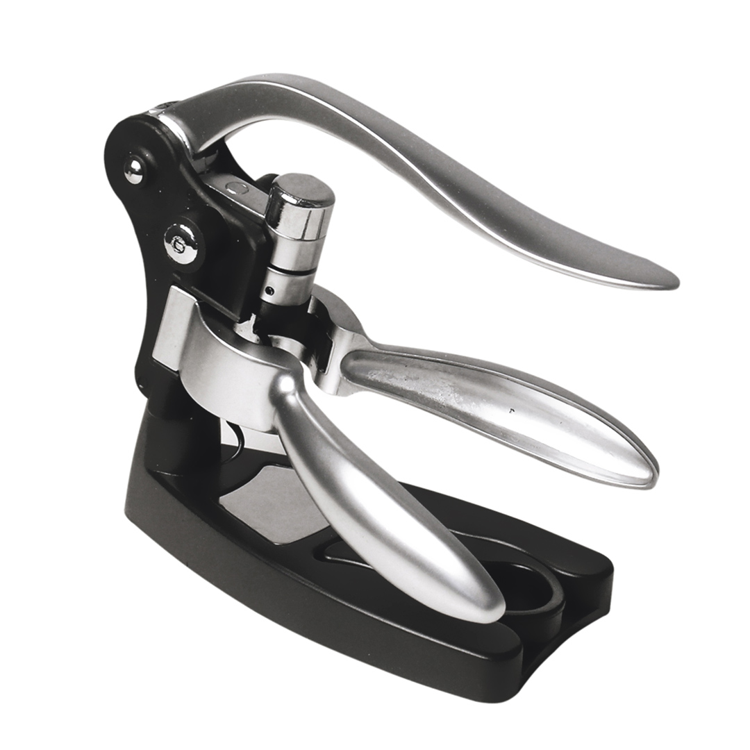 Imagem ilustrativa para Saca-rolhas com base e corta lacre em zamac L7xP16xA15cm