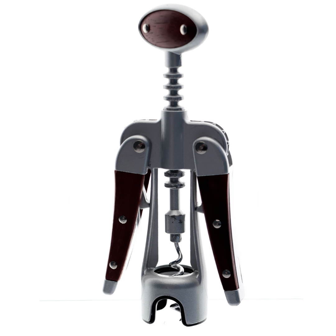 Fotografia para o produto Saca-rolhas em aço inox e mandeira L7xP4xA18cm