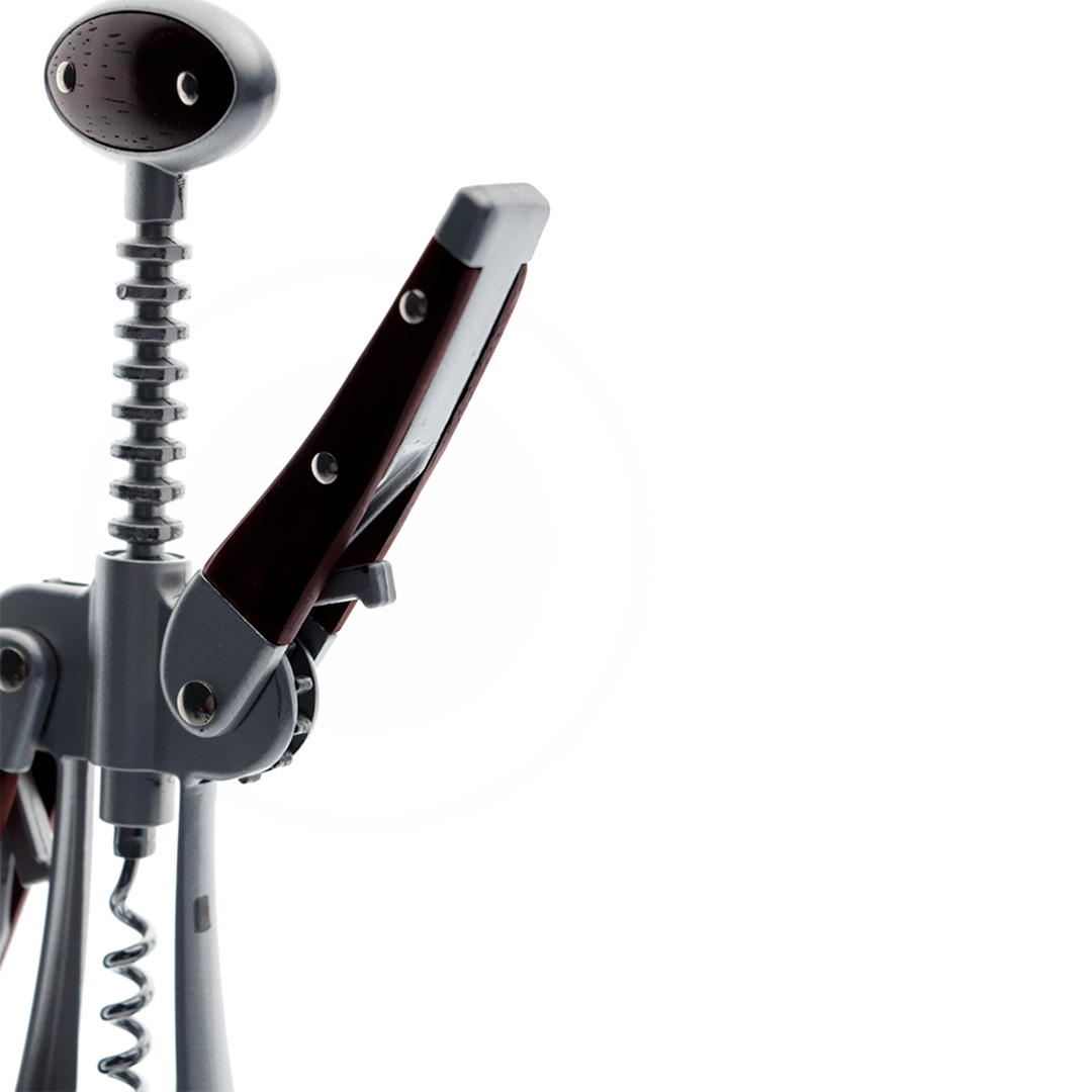 Fotografia para o produto Saca-rolhas em aço inox e mandeira L7xP4xA18cm