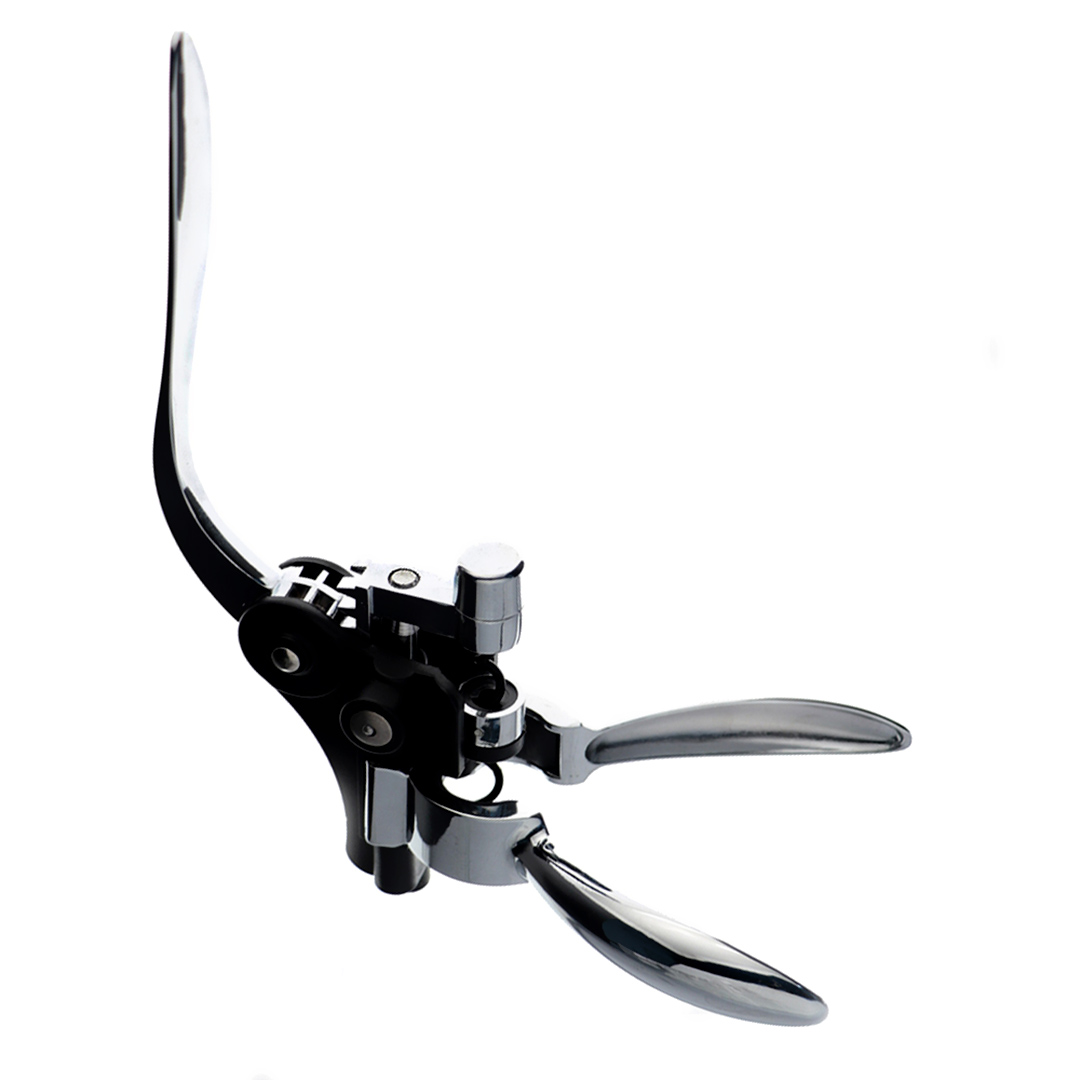 Fotografia para o produto Saca-rolhas em zamac com 2 acessórios e base acrílica L7xP23xA14cm