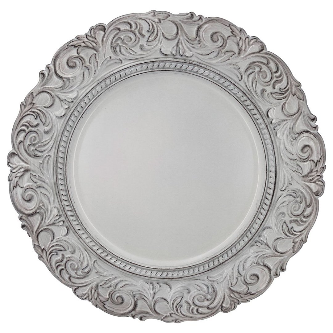 Fotografia para o produto Sousplat Arabesco em plastico D35,5cm cor branca