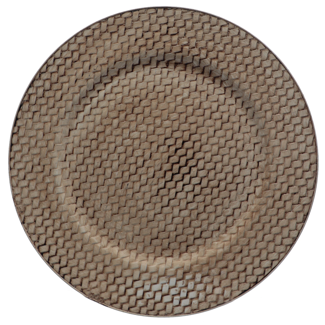 Imagem ilustrativa para Sousplat trama em plástico Ø33cm cor ouro