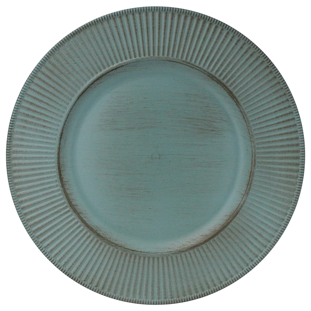 Imagem ilustrativa para Sousplat canelado em plástico Ø33cm cor azul