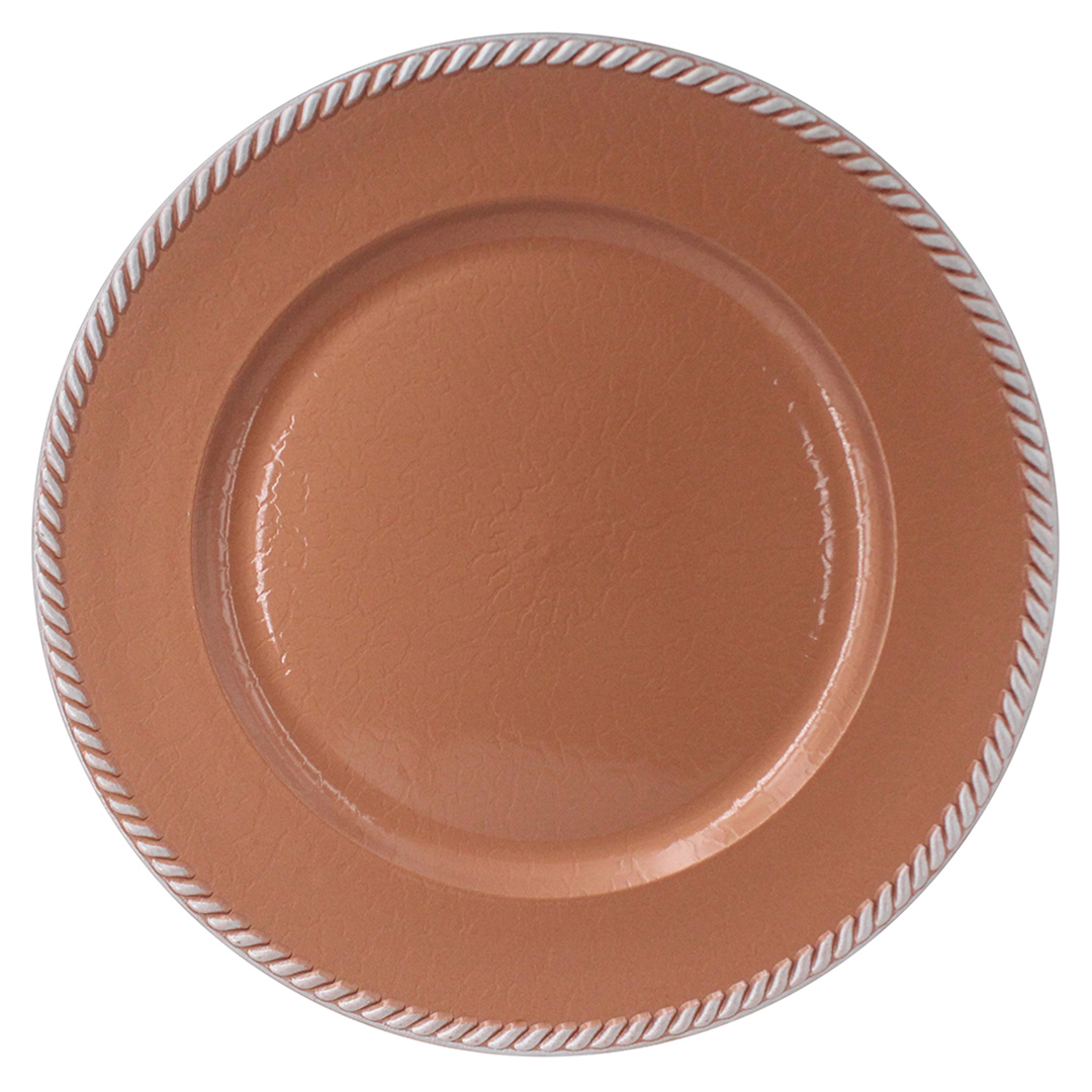 Imagem ilustrativa para Sousplat craquelado em plástico Ø33cm cor rose