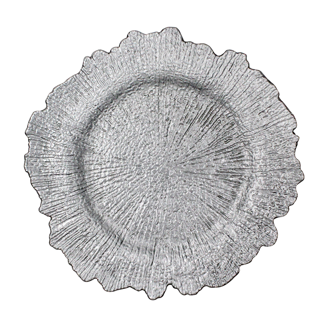 Imagem ilustrativa para Sousplat ramos em plástico Ø36cm cor prata