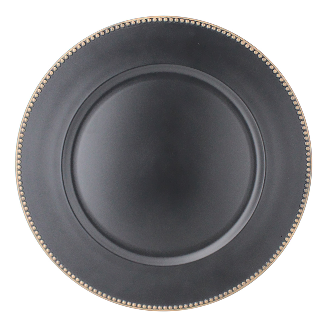 Imagem ilustrativa para Sousplat pérola em plástico Ø36cm cor preta