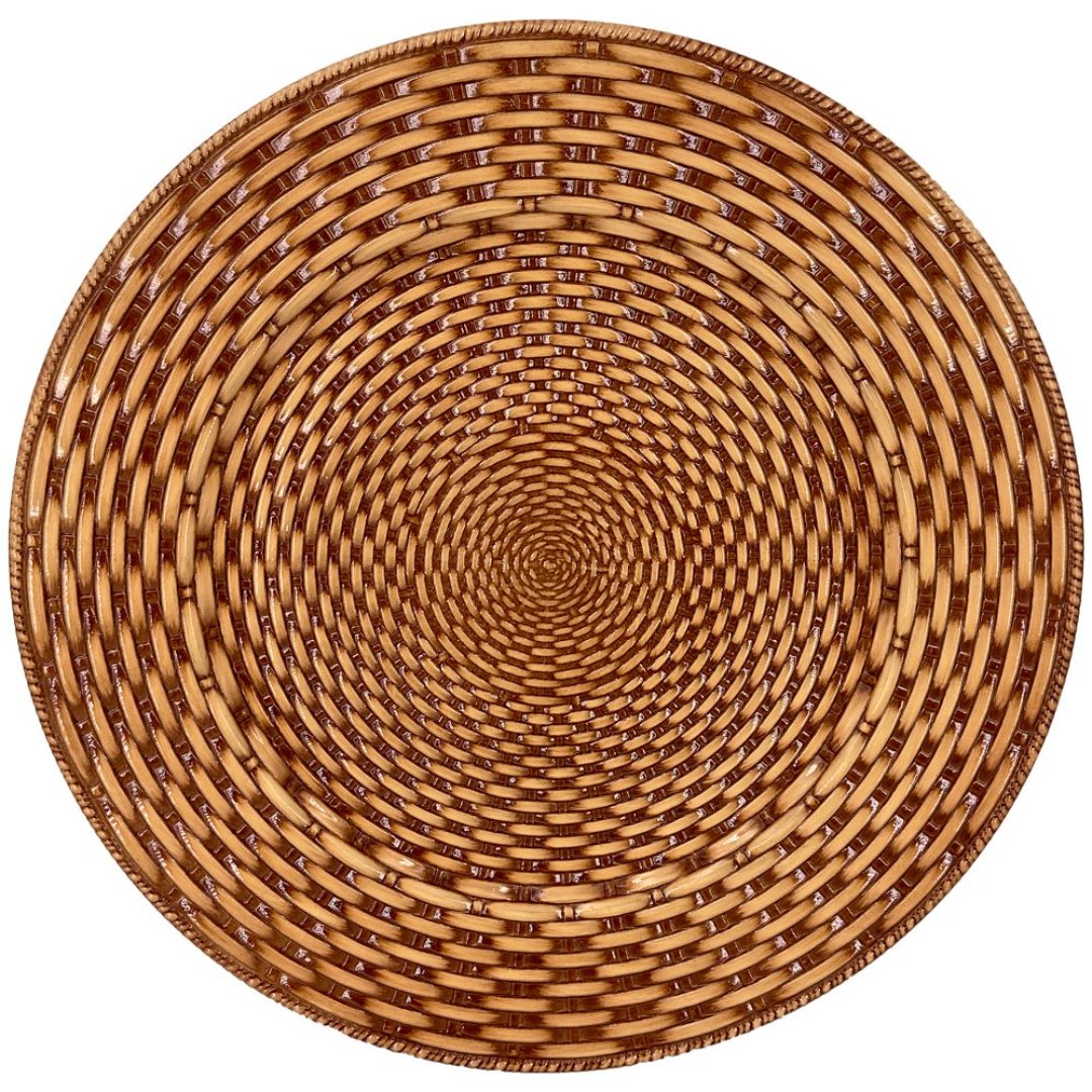 Fotografia para o produto Sousplat Vivace rattan em plastico D33cm cor cobre