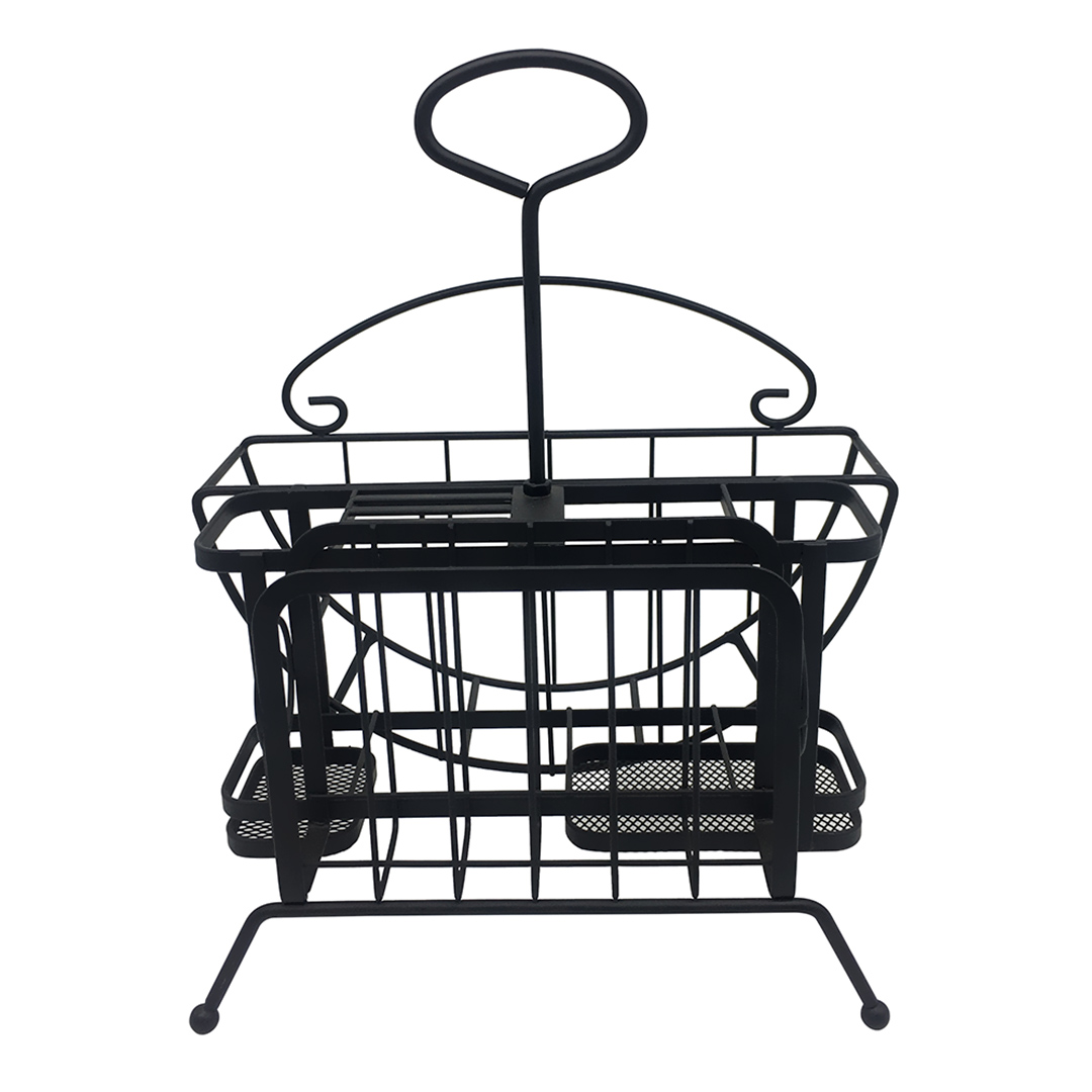 Imagem ilustrativa para Suporte para pratos e talheres em ferro L28xP21xA31,5cm cor preta