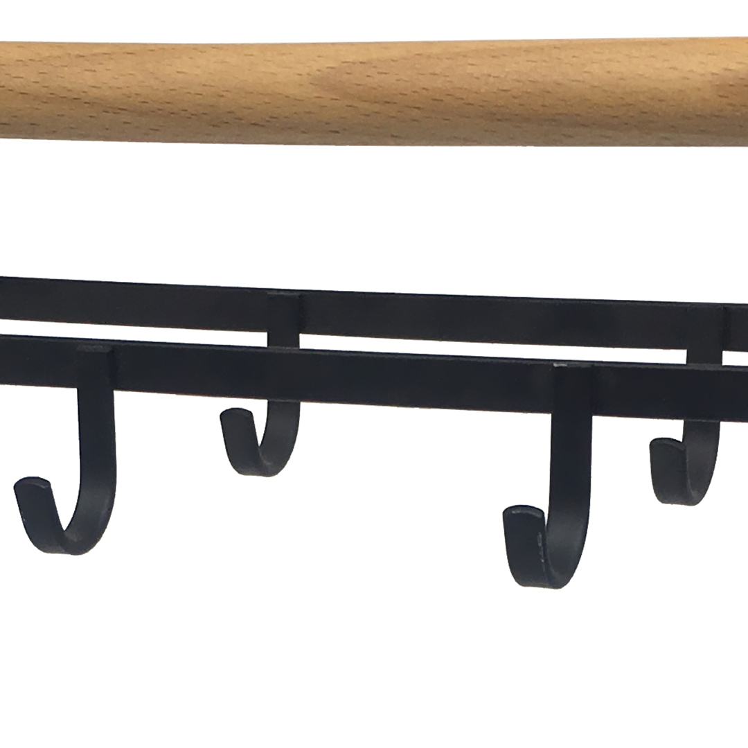 Fotografia para o produto Suporte para talheres e xícaras em ferro e madeira L26,5xP10xA41,5cm