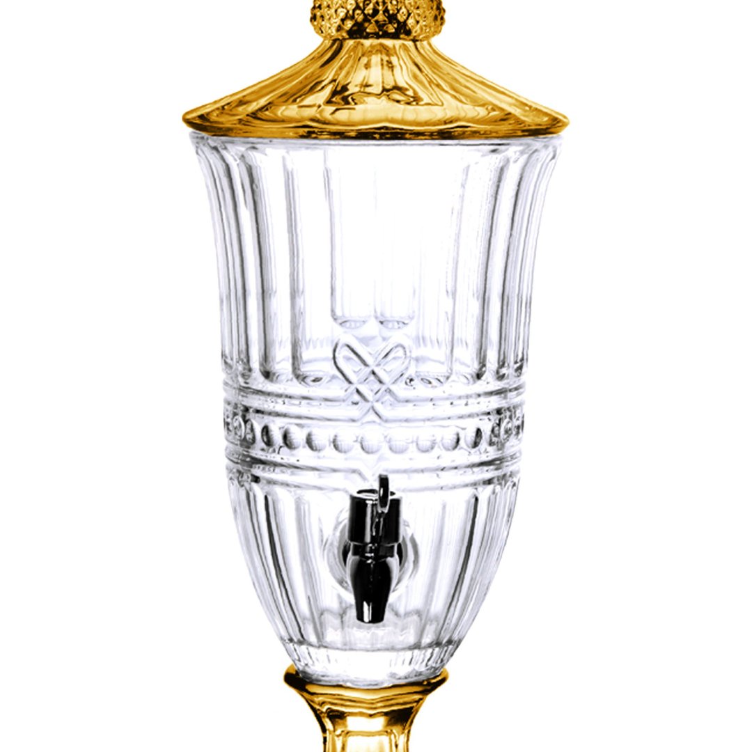 Fotografia para o produto Suqueira em cristal ecológico 2l pé/tampa cor dourada