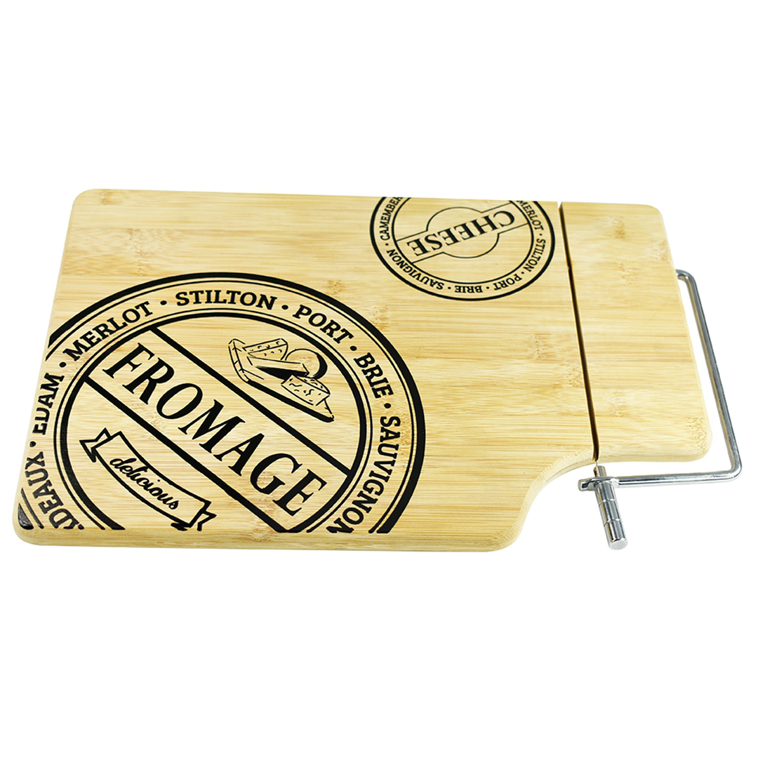 Imagem ilustrativa para Tábua para corte de queijo com cortador em aço inox P35xL24xA1cm