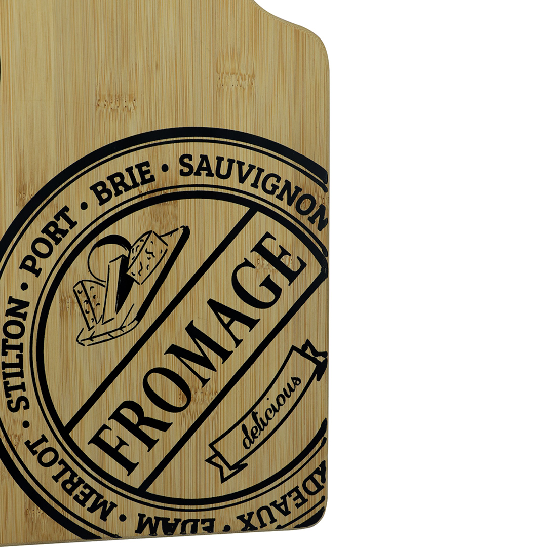 Fotografia para o produto Tábua para corte de queijo com cortador de aço inox P35xL24xA1cm