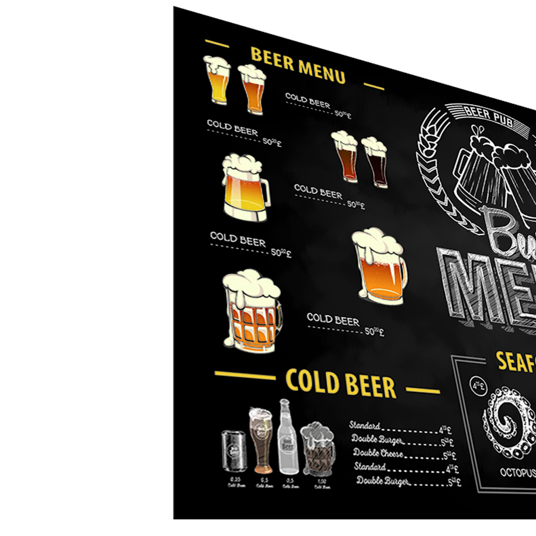 Fotografia para o produto Tábua retangular Beer Time em vidro L40xP30cm