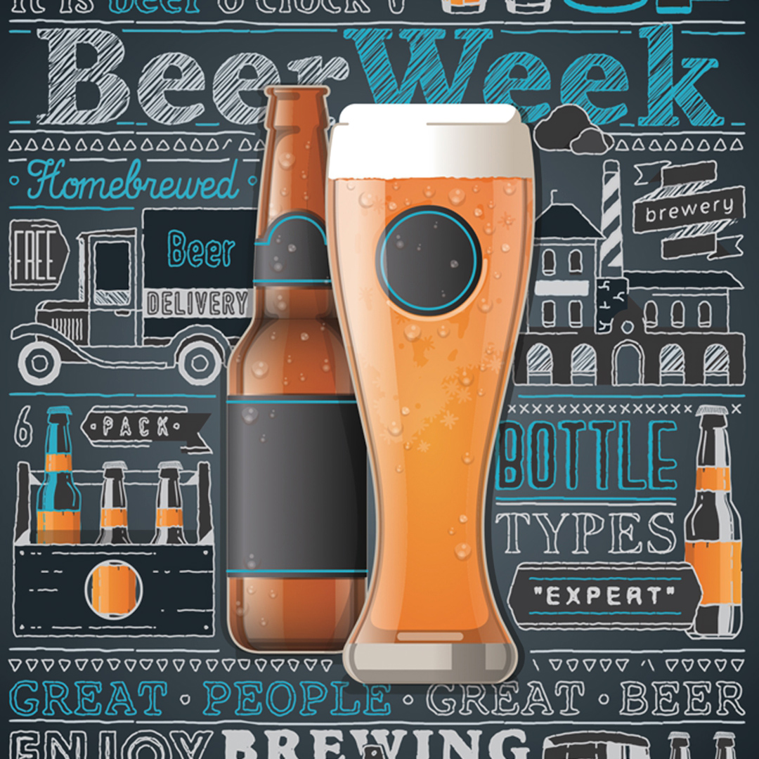 Fotografia para o produto Tábua retangular Beer Week em vidro L30xP20cm