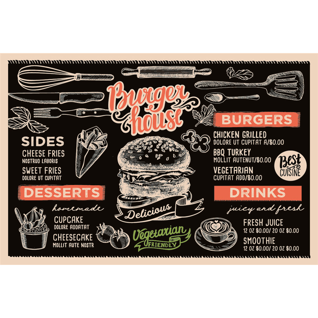 Fotografia para o produto Tábua retangular Burguer em vidro L40xP30cm