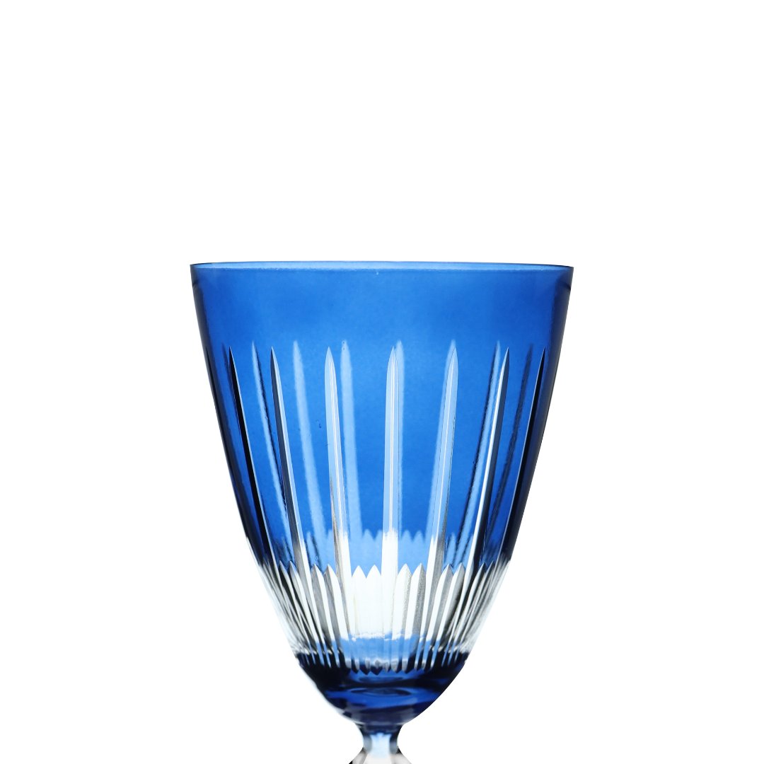 Fotografia para o produto Taça lapidada para água em cristal ecológico 350ml A23cm cor azul