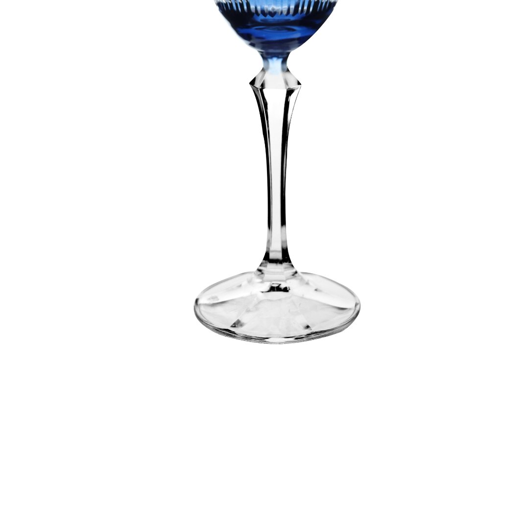 Fotografia para o produto Taça lapidada para água em cristal ecológico 350ml A23cm cor azul